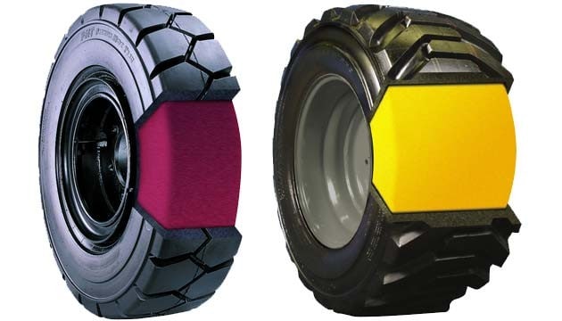 Foam filled tyres for telescopic handlers